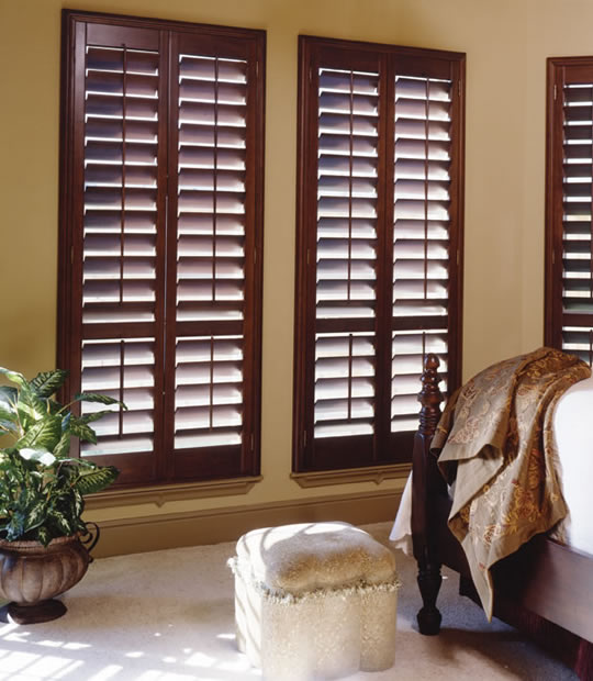 Premium Wood Plantation Shutters Stained Colors