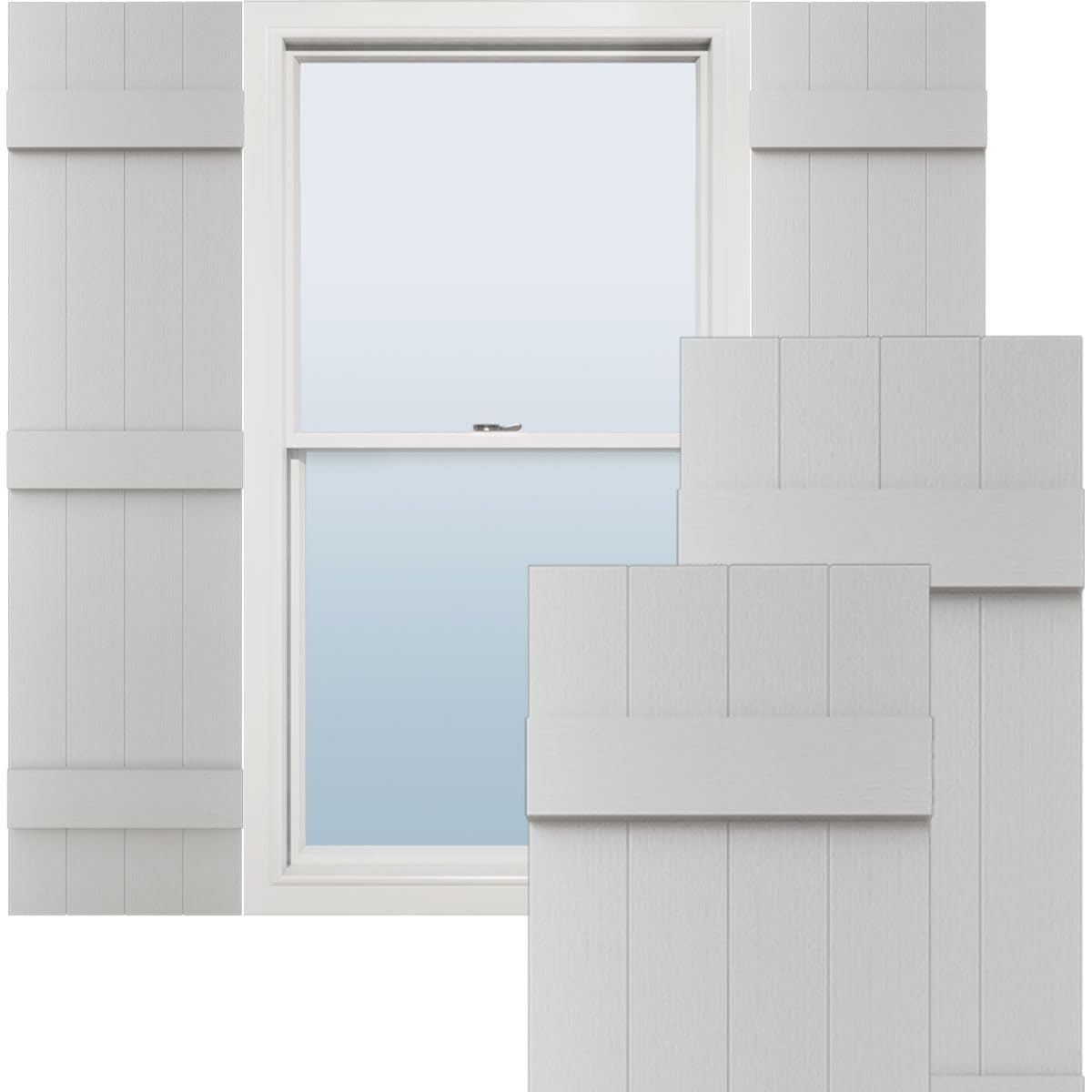 Board and Batten Shutters White