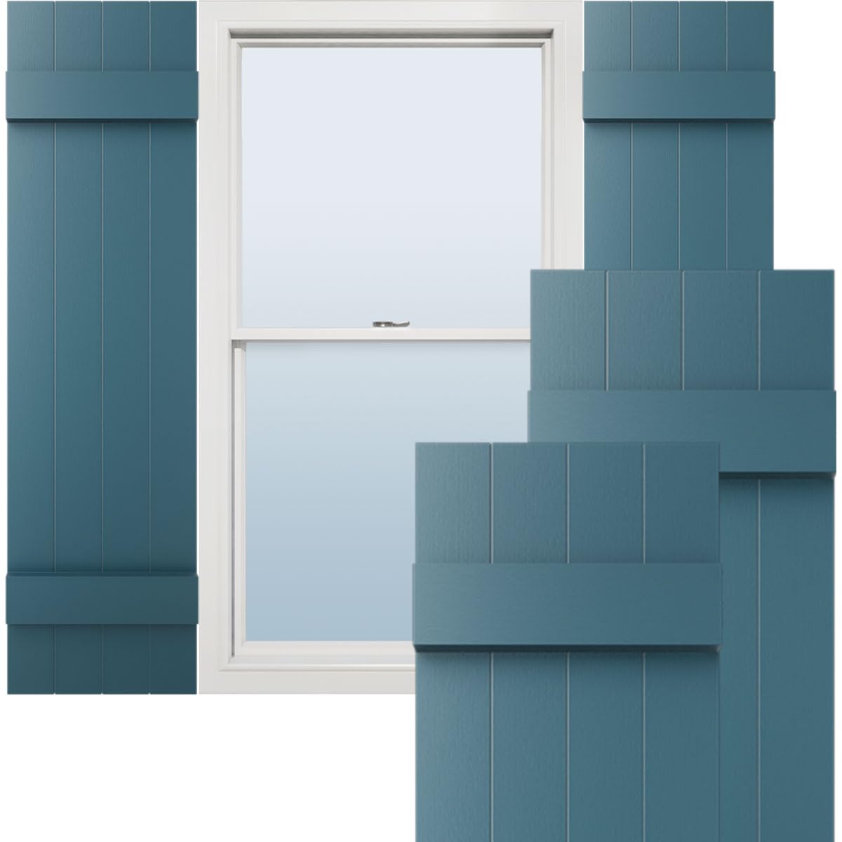 Midnight Blue Board and Batten Shutters