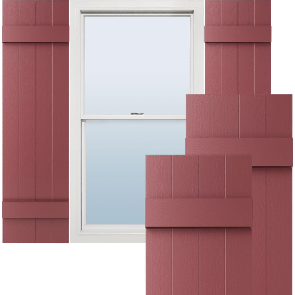Wineberry Board and Batten Shutters