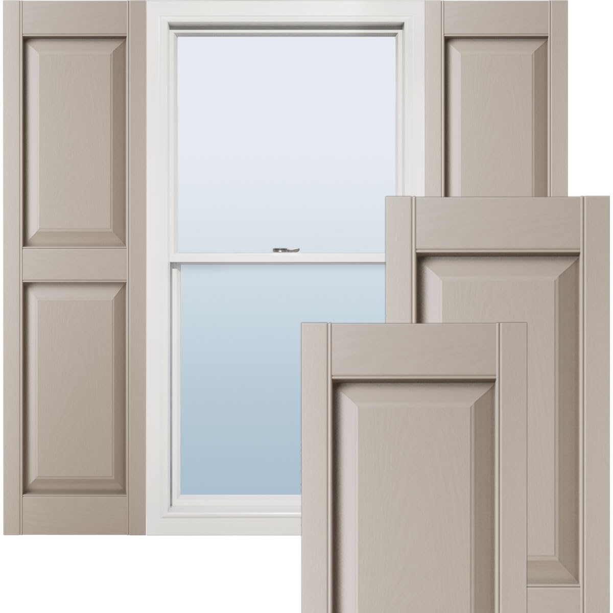 Clay Vinyl Raise Panel Shutters