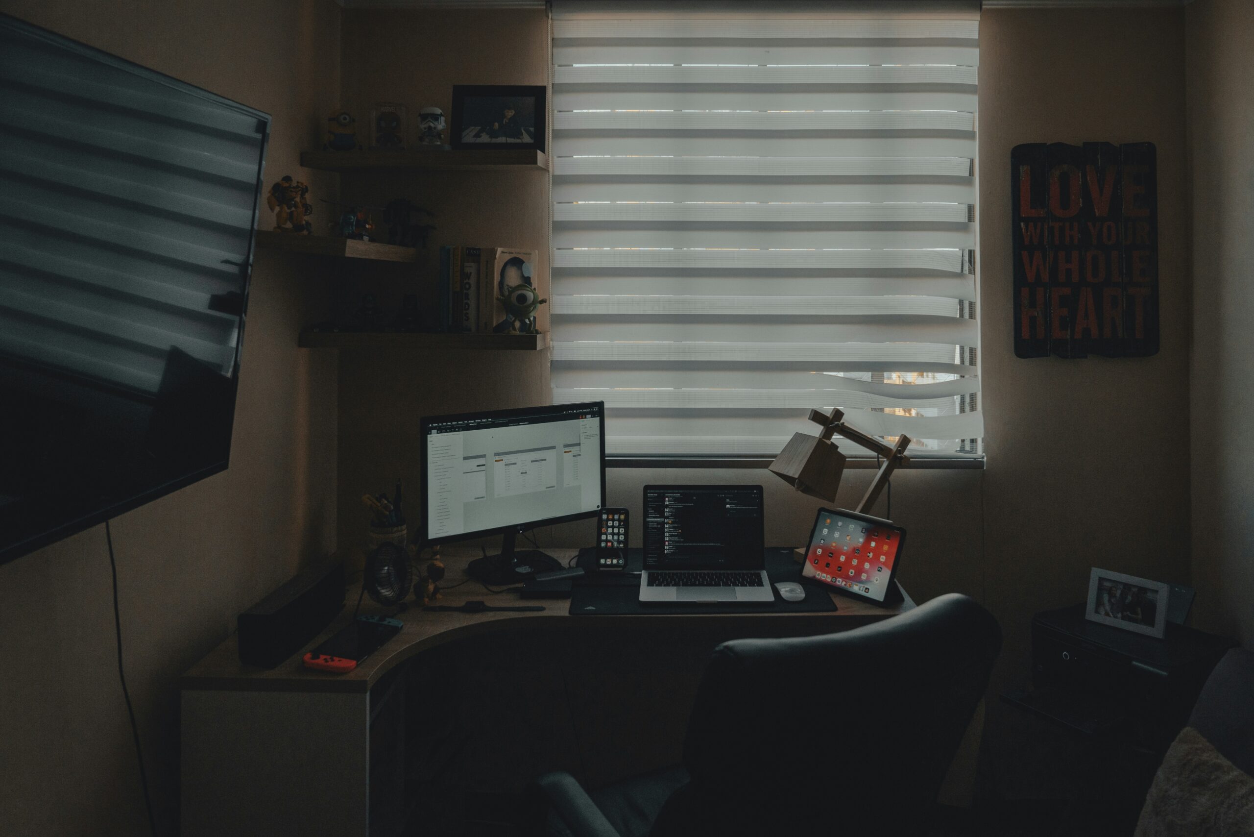 Home office cellular shades