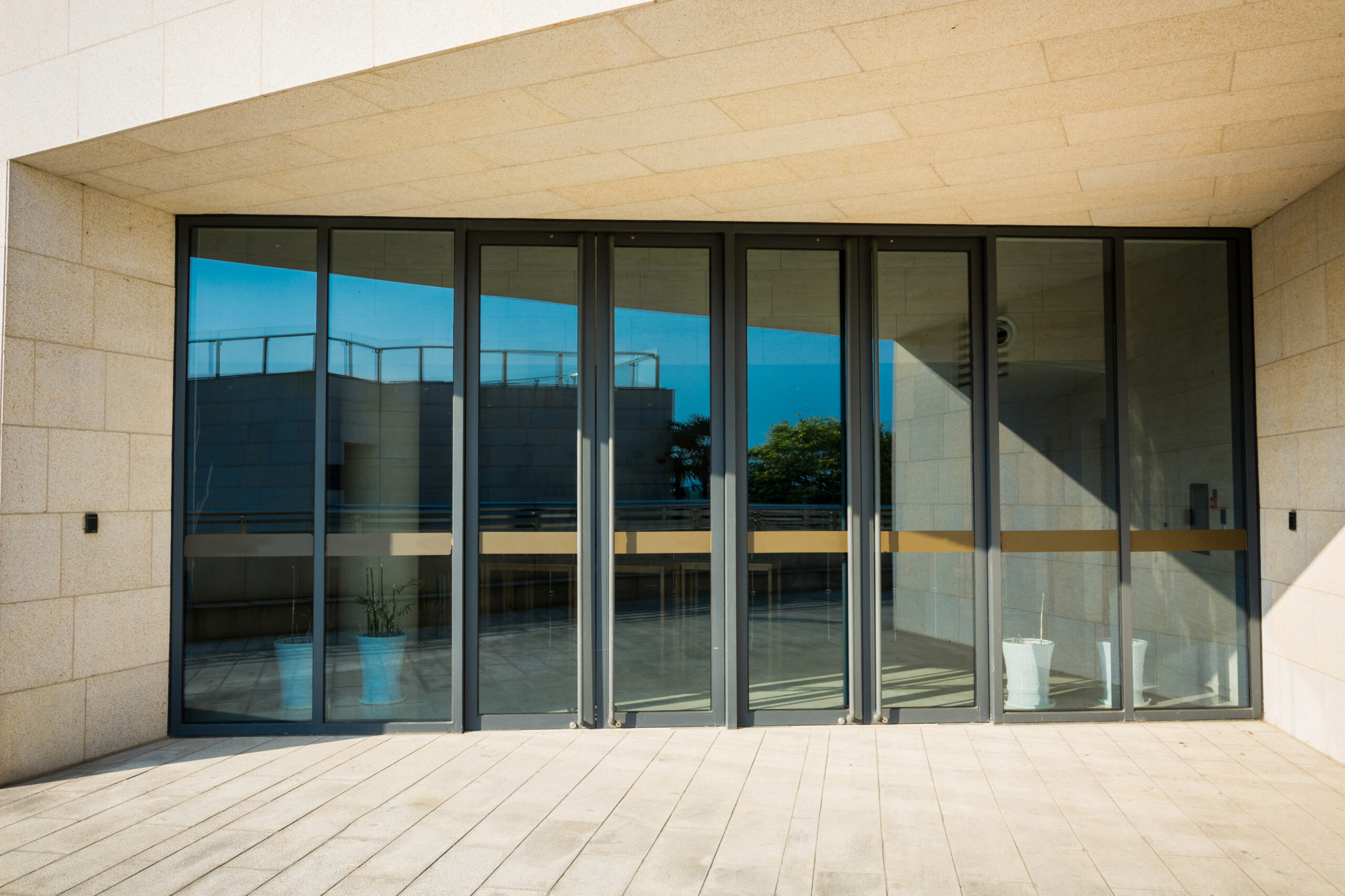 Sliding glass door have solar shades install