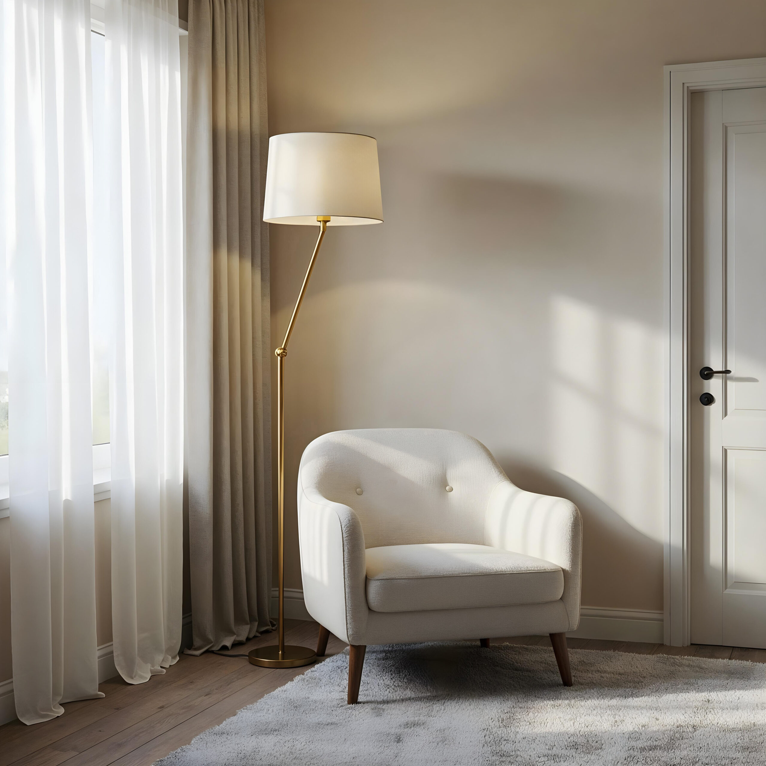Living Room French Door Blinds & Shades