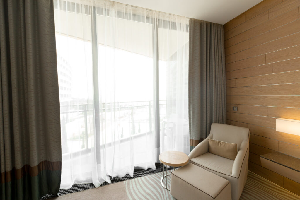 Sheer Shades in horizontal install in bedroom