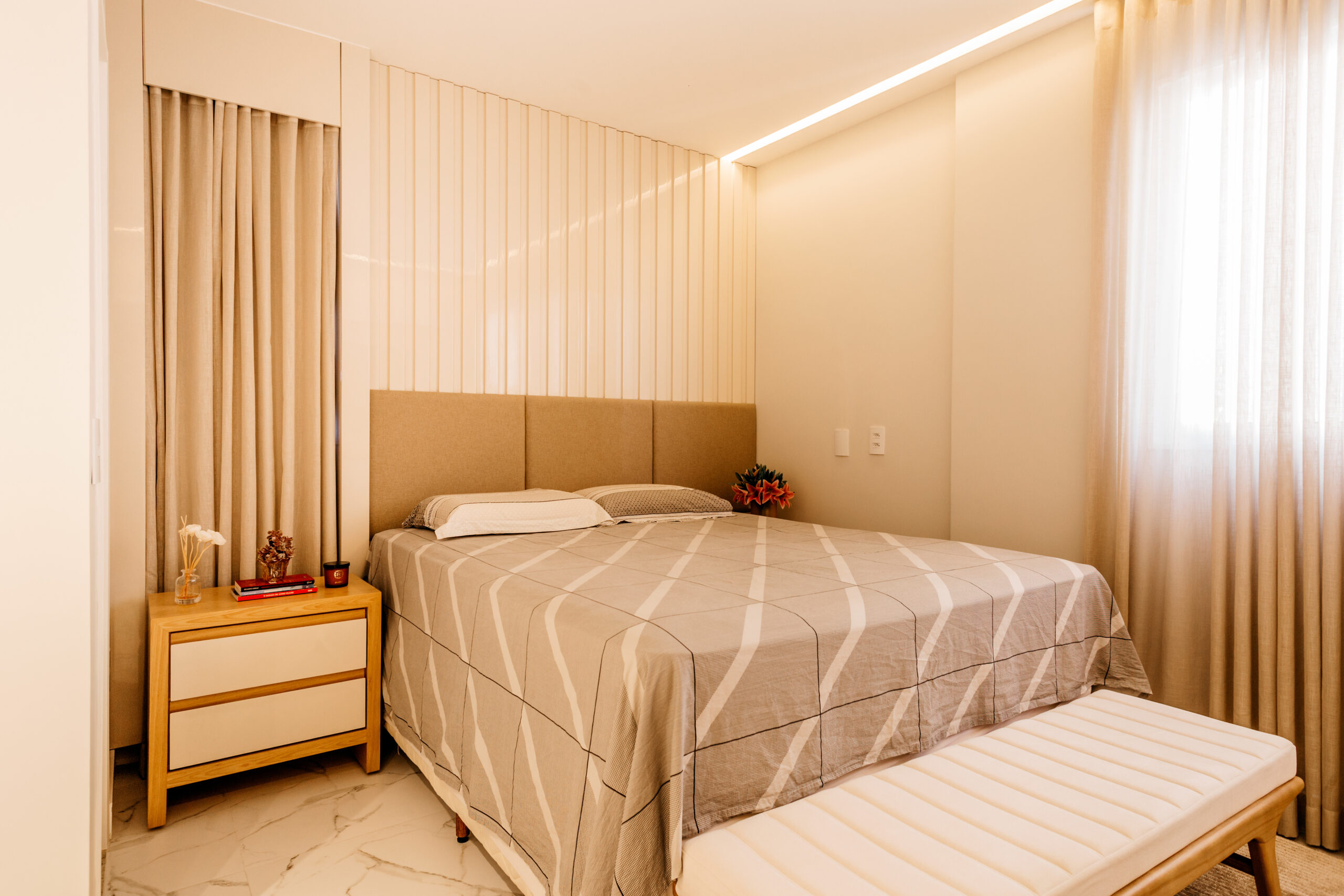 Solar shades in bedroom prevents uv rays