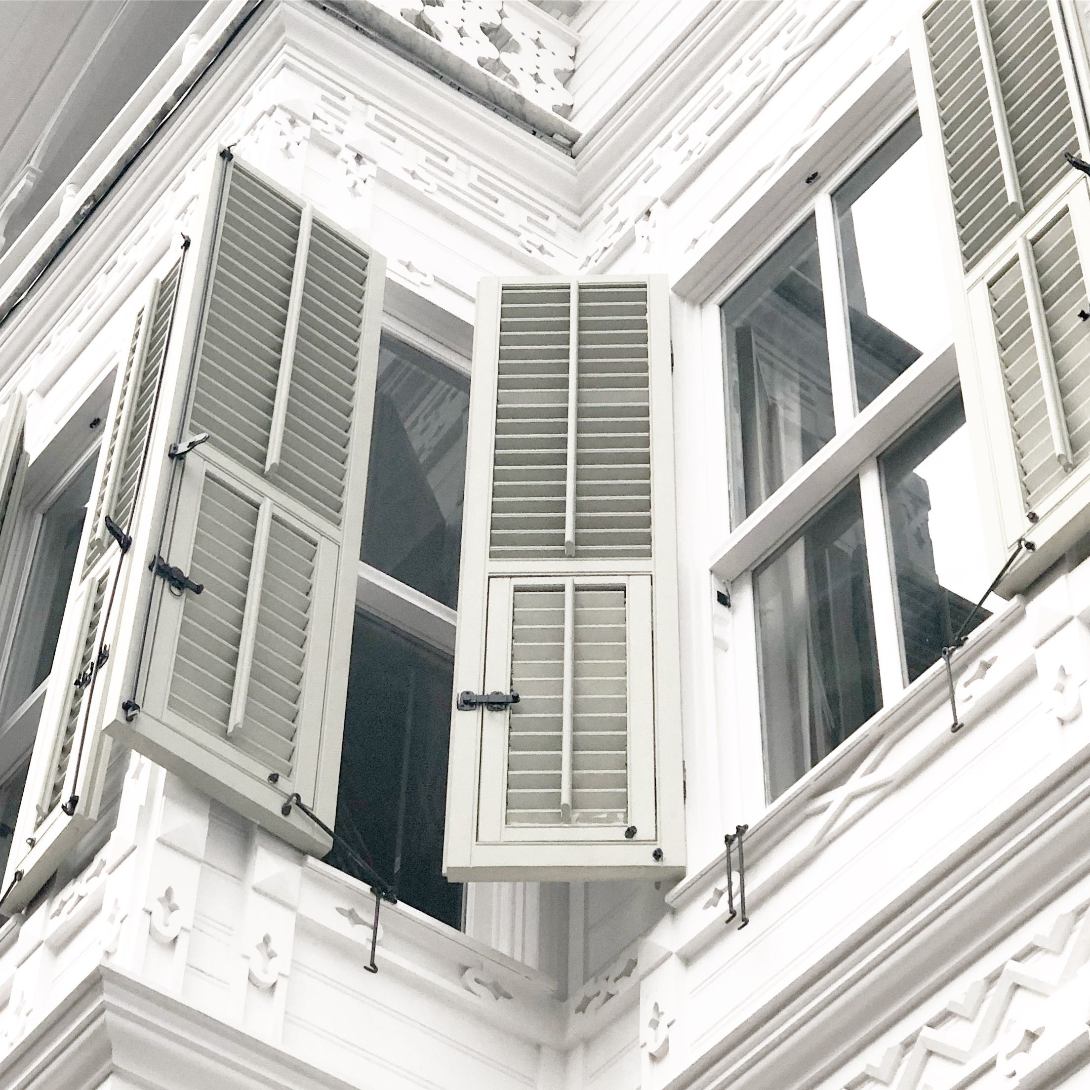 Plantation Shutters in White Color