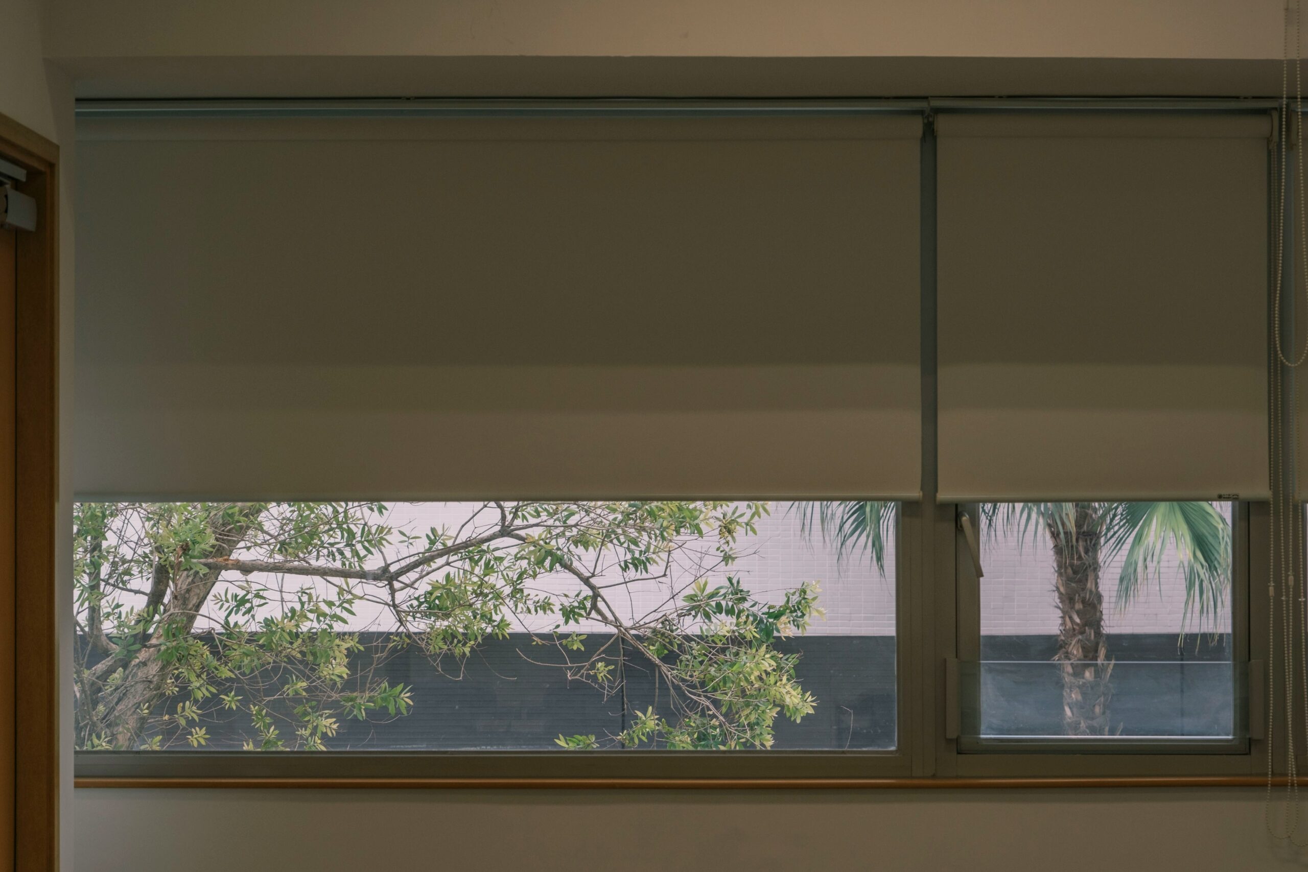 Roller Shades Half Open in Columbia MD Home