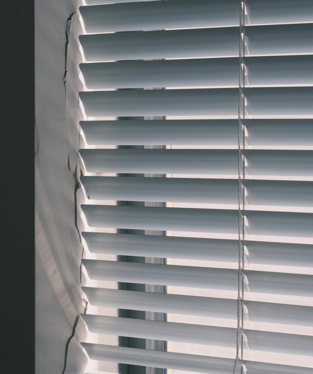 Vertical Blinds in White installed on windows
